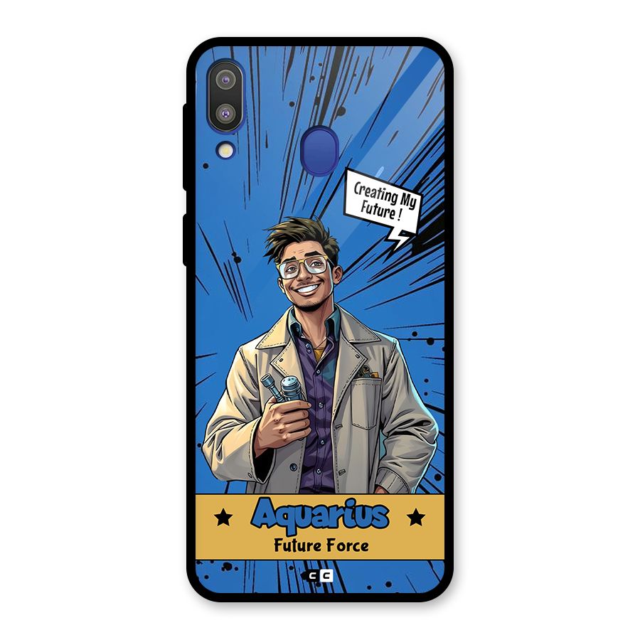 Aquarius Force Glass Back Case for Galaxy M20