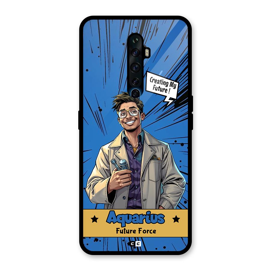 Aquarius Force Glass Back Case for Oppo Reno2 F