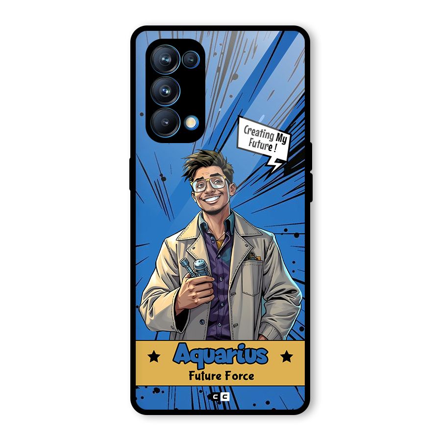 Aquarius Force Glass Back Case for Oppo Reno5 Pro 5G