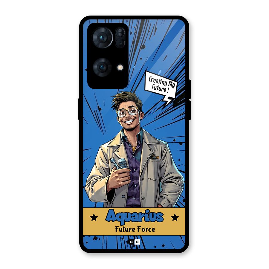 Aquarius Force Glass Back Case for Oppo Reno7 Pro 5G