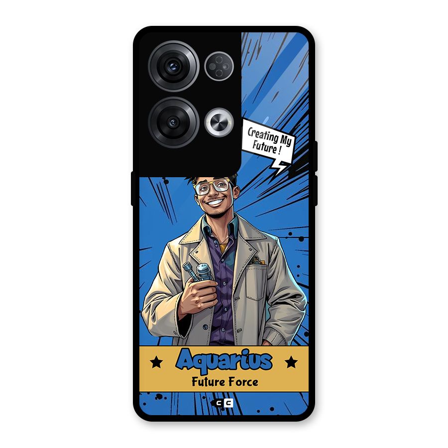 Aquarius Force Glass Back Case for Oppo Reno8 Pro 5G