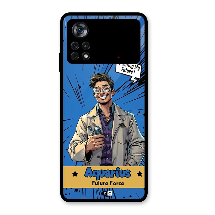 Aquarius Force Glass Back Case for Poco X4 Pro 5G