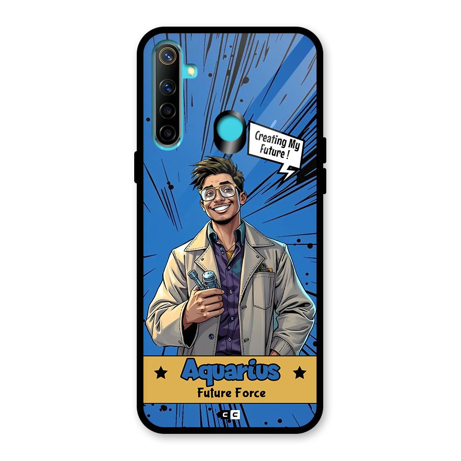 Aquarius Force Glass Back Case for Realme 5i