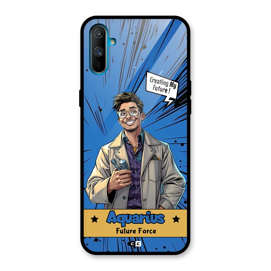 Aquarius Force Glass Back Case for Realme C3