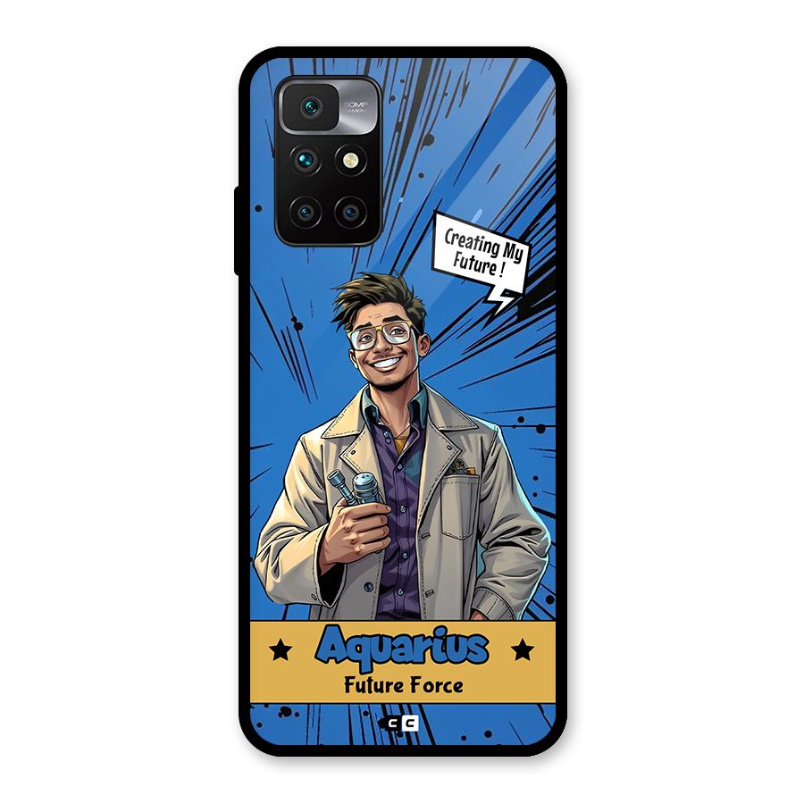 Aquarius Force Glass Back Case for Redmi 10 Prime
