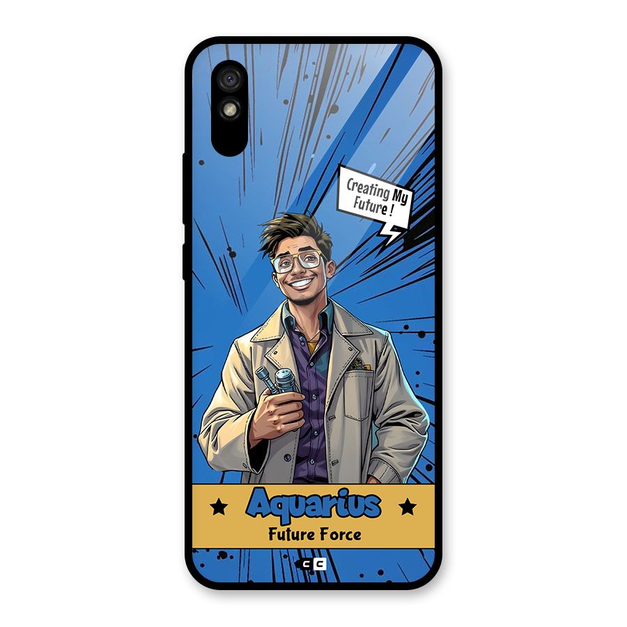 Aquarius Force Glass Back Case for Redmi 9A