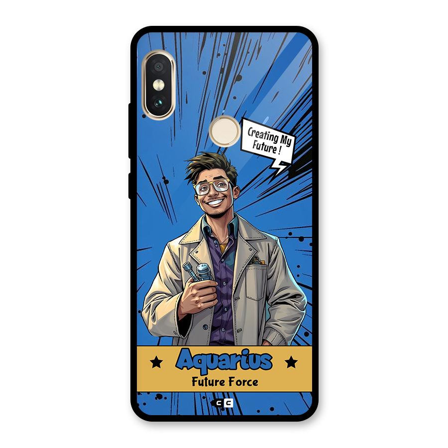Aquarius Force Glass Back Case for Redmi Note 5 Pro