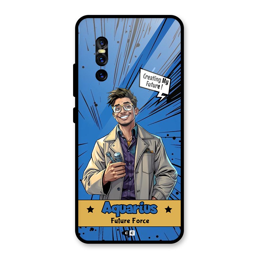 Aquarius Force Glass Back Case for Vivo V15 Pro