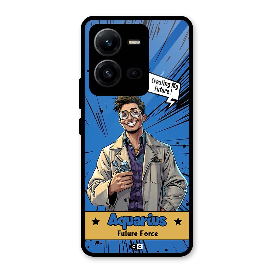 Aquarius Force Glass Back Case for Vivo V25