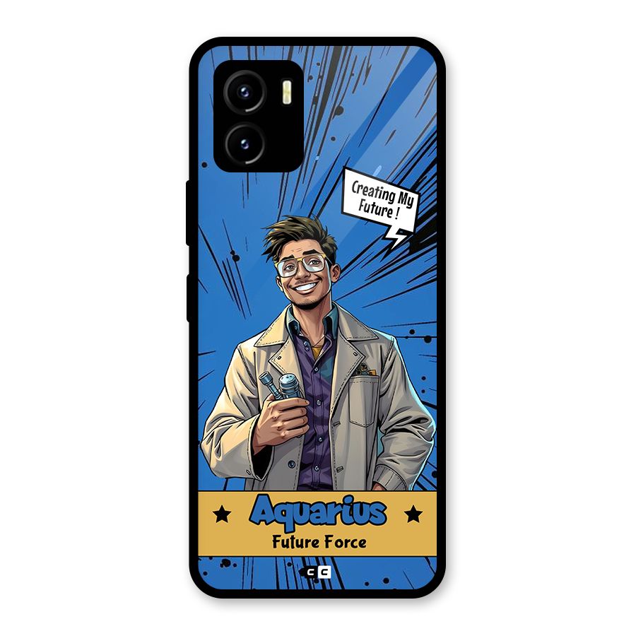 Aquarius Force Glass Back Case for Vivo Y15s