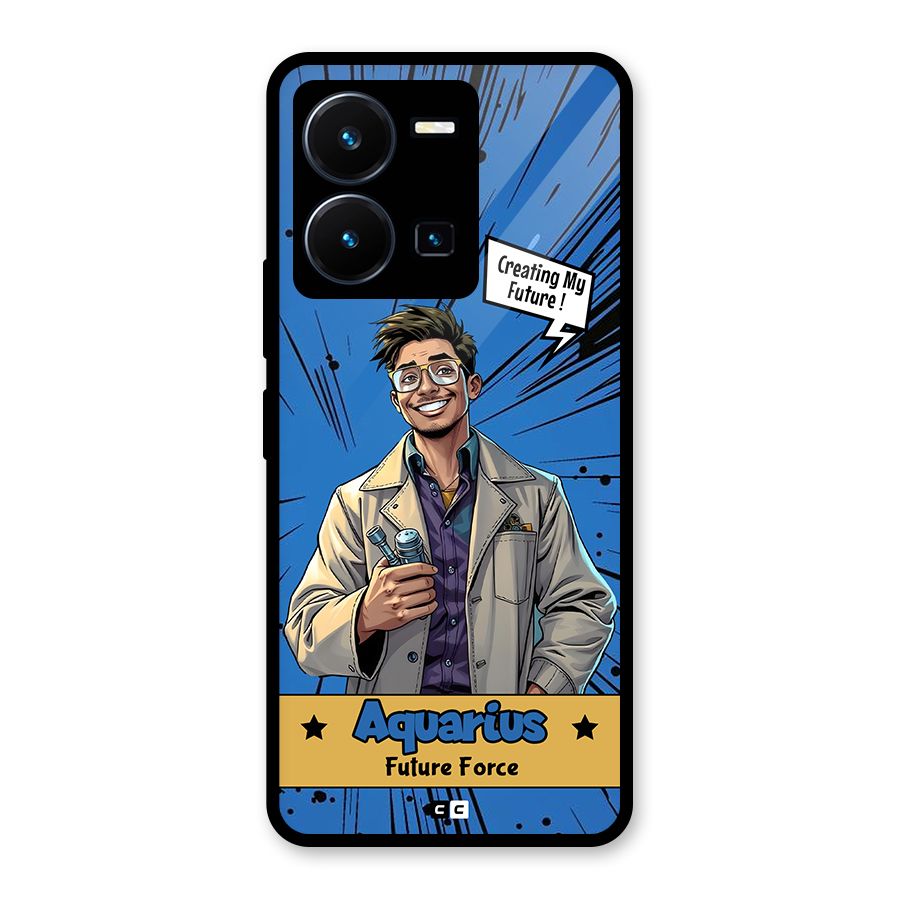 Aquarius Force Glass Back Case for Vivo Y35
