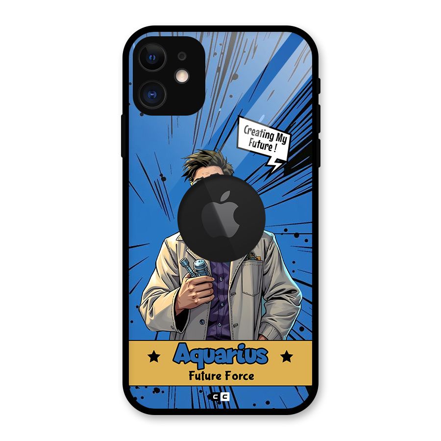 Aquarius Force Glass Back Case for iPhone 11 Logo Cut