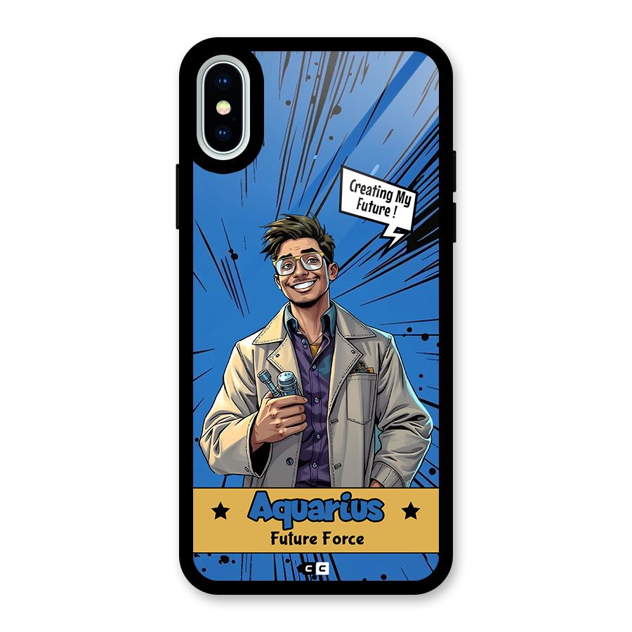 Aquarius Force Glass Back Case for iPhone XS