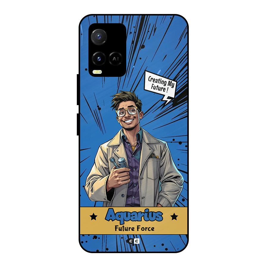 Aquarius Force Metal Back Case for Vivo Y21G