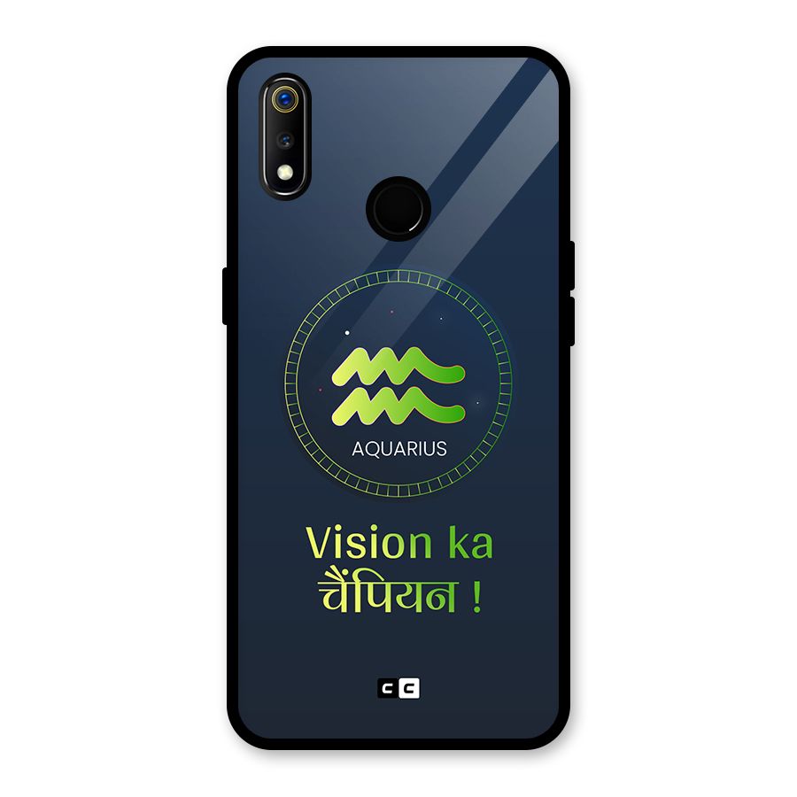 Aquarius Vision Glass Back Case for Realme 3i