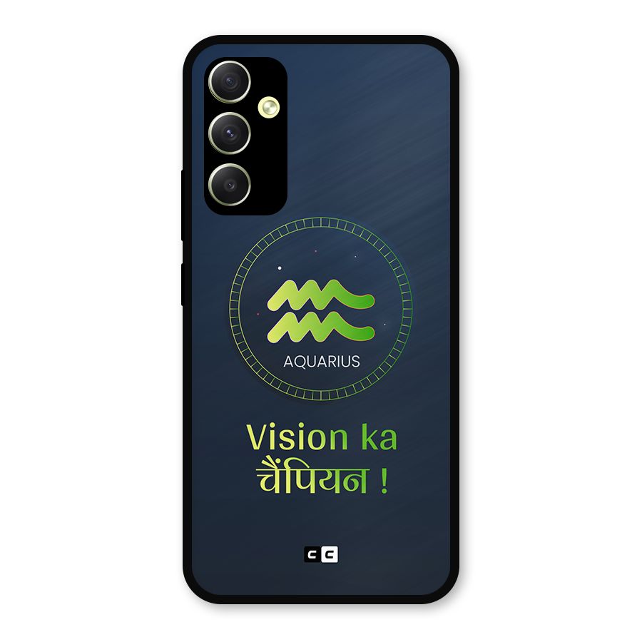 Aquarius Vision Metal Back Case for Galaxy A34