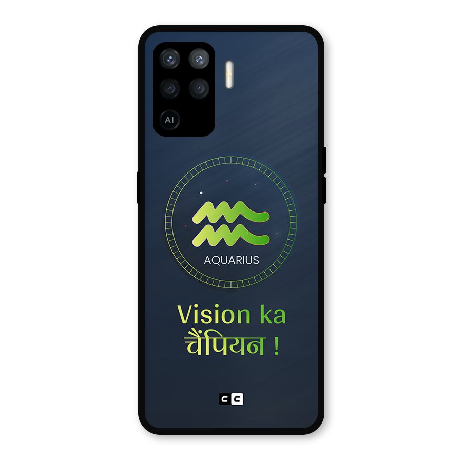 Aquarius Vision Metal Back Case for Oppo F19 Pro