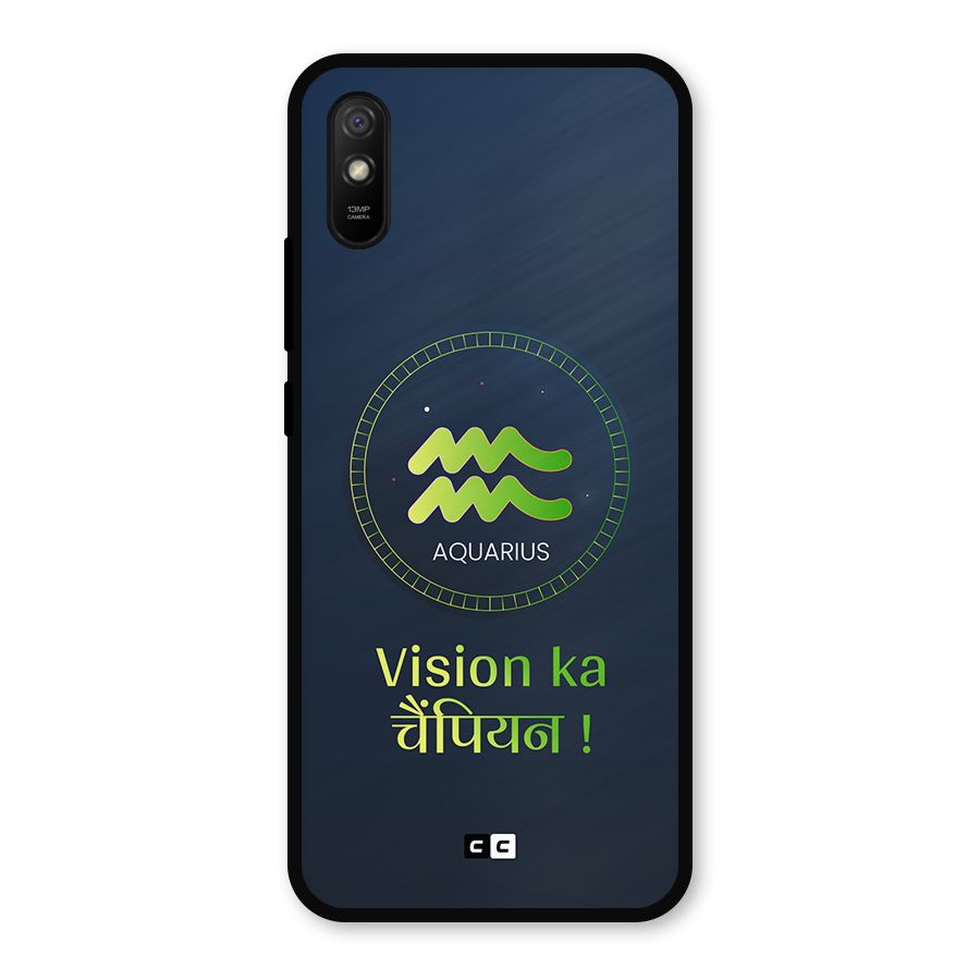 Aquarius Vision Metal Back Case for Redmi 9a