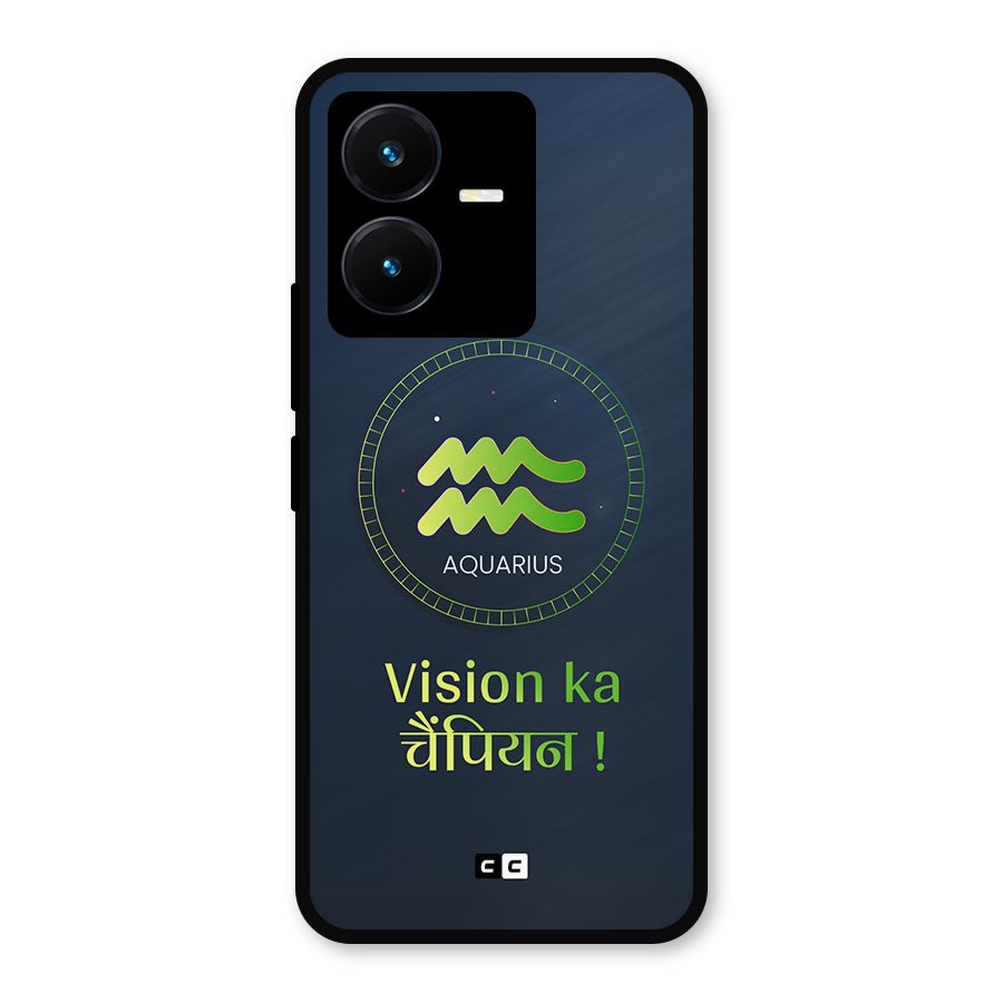 Aquarius Vision Metal Back Case for Vivo Y22