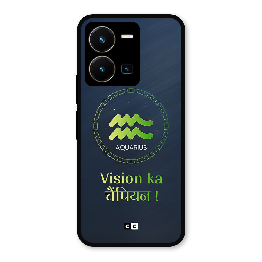 Aquarius Vision Metal Back Case for Vivo Y35