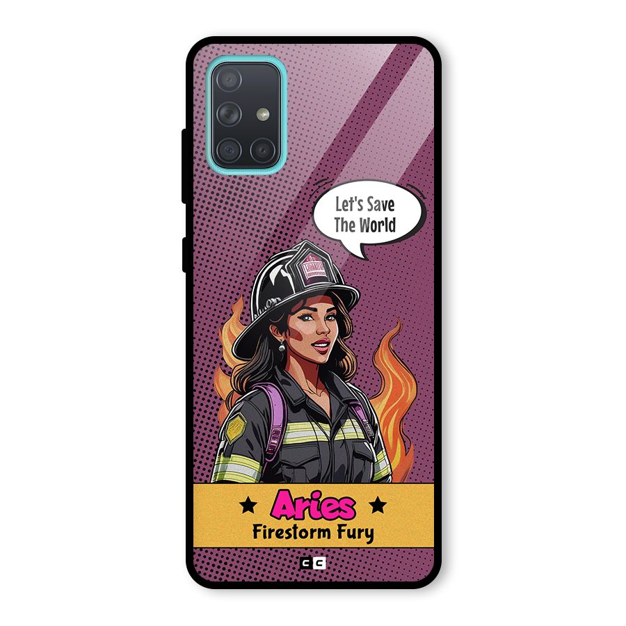 Aries Fury Glass Back Case for Galaxy A71