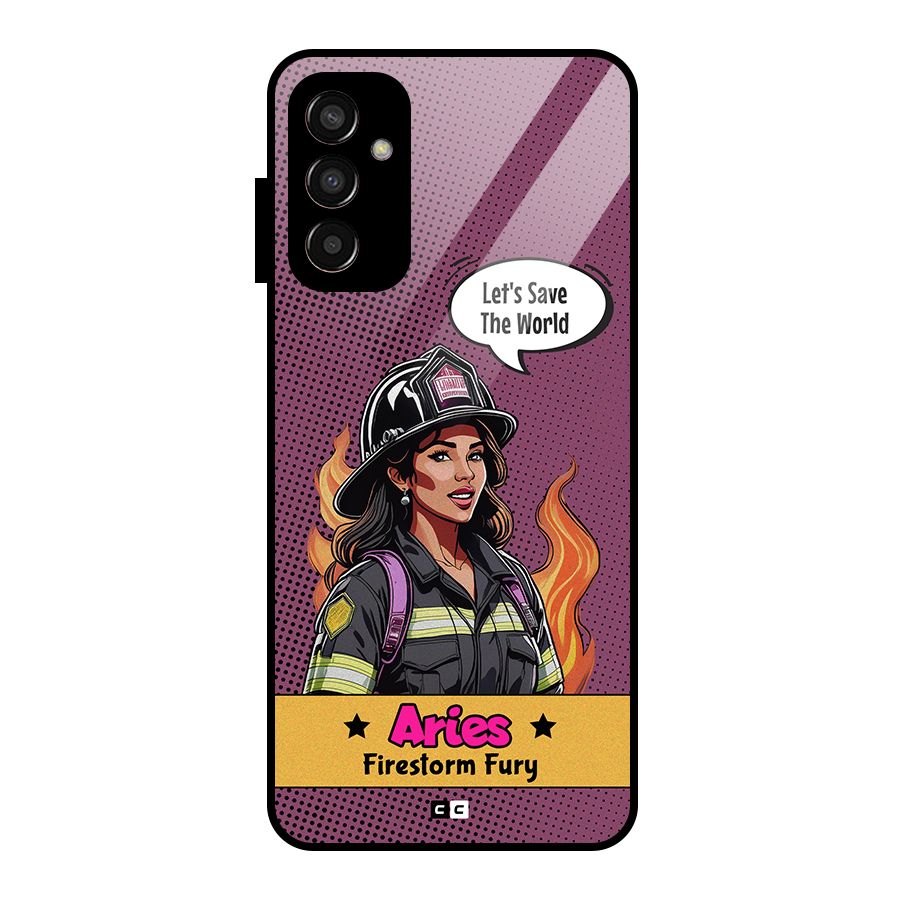Aries Fury Glass Back Case for Galaxy F13