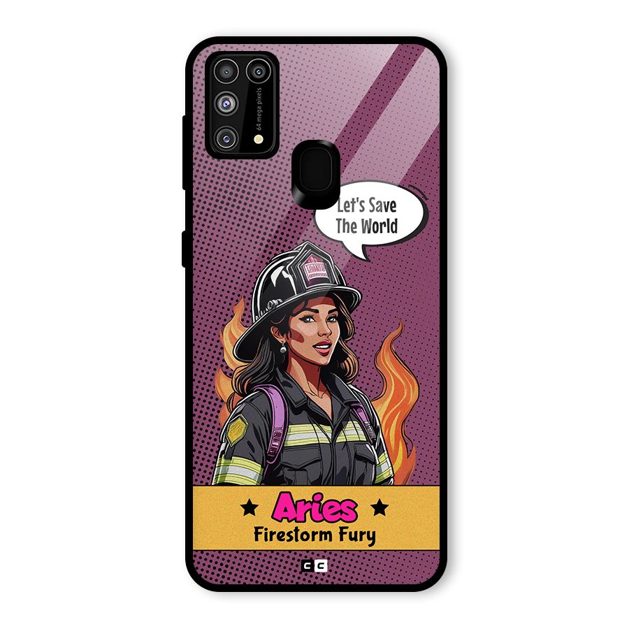 Aries Fury Glass Back Case for Galaxy F41