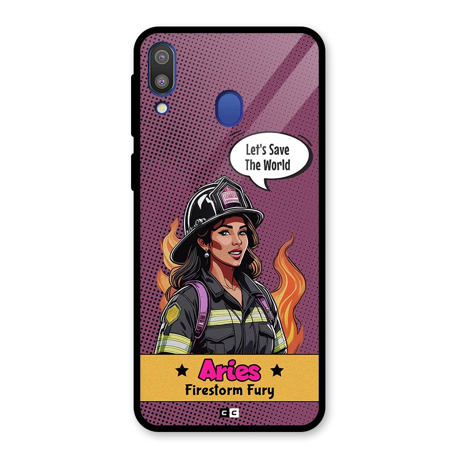 Aries Fury Glass Back Case for Galaxy M20