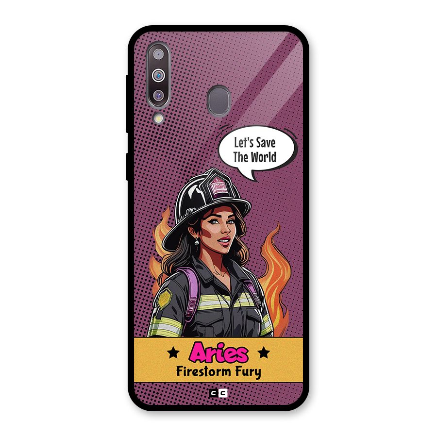 Aries Fury Glass Back Case for Galaxy M30