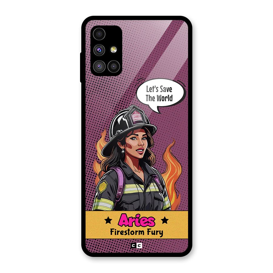 Aries Fury Glass Back Case for Galaxy M51