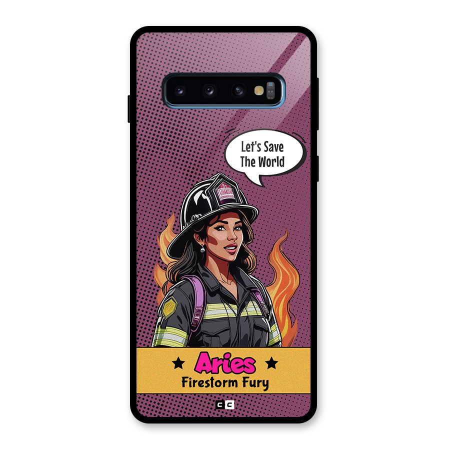 Aries Fury Glass Back Case for Galaxy S10