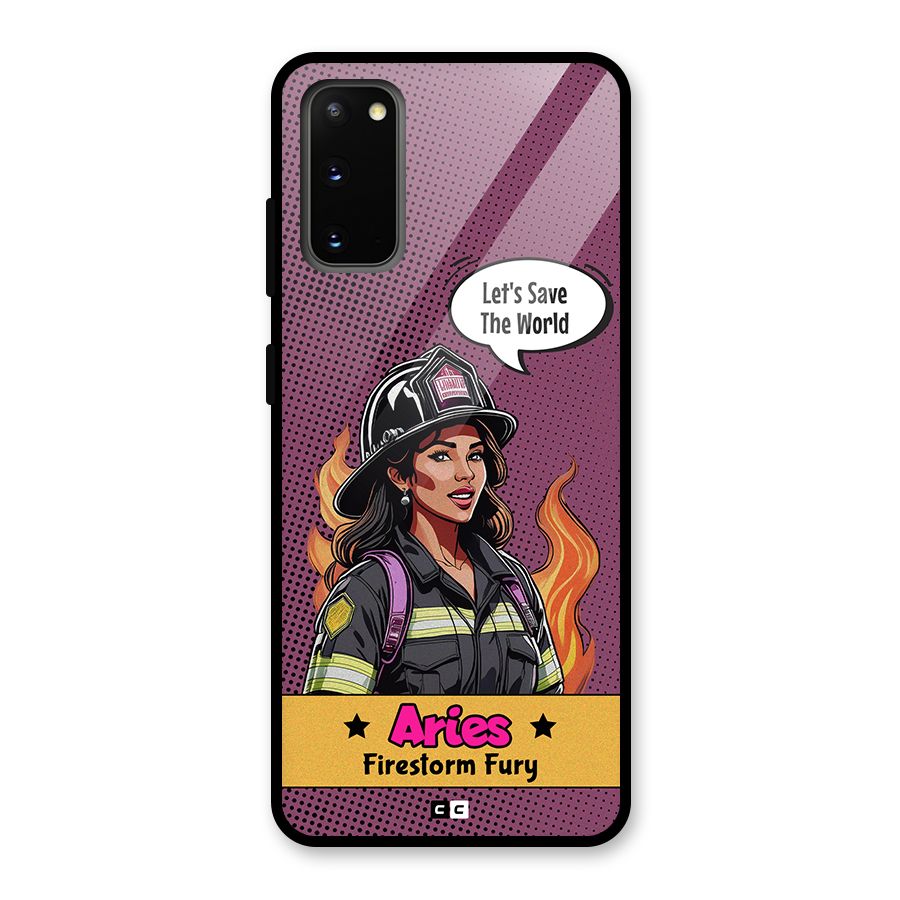 Aries Fury Glass Back Case for Galaxy S20