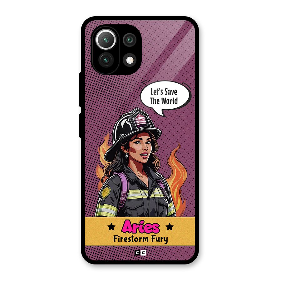 Aries Fury Glass Back Case for Mi 11 Lite NE 5G