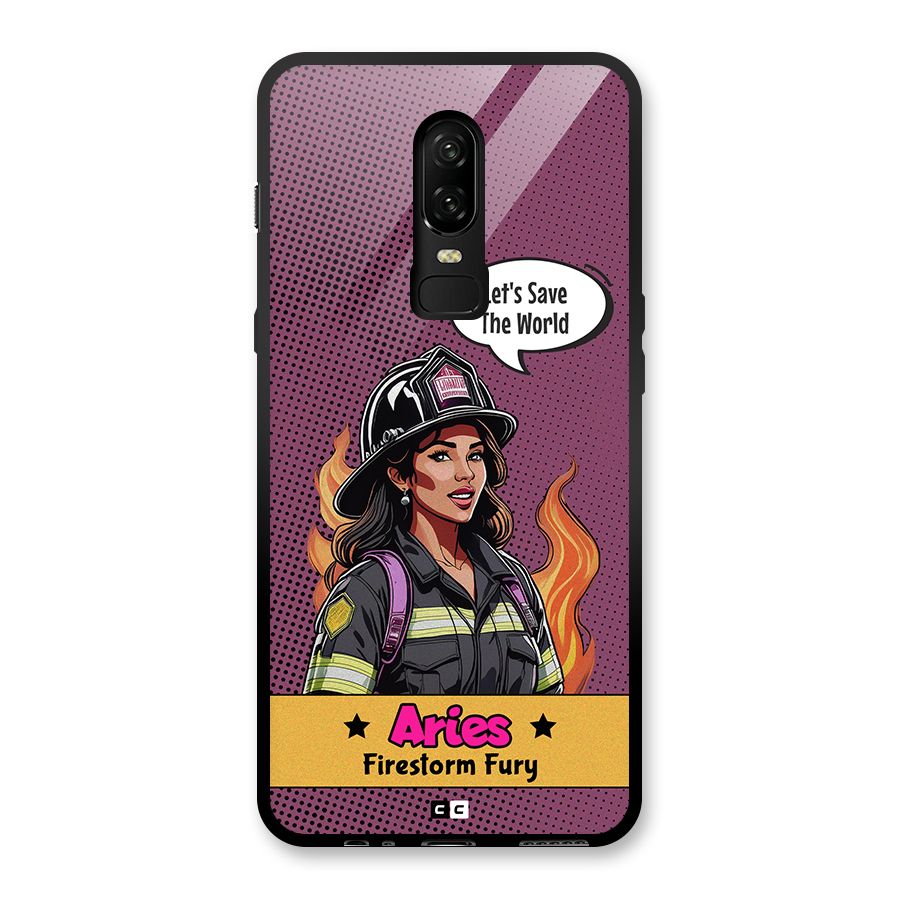 Aries Fury Glass Back Case for OnePlus 6