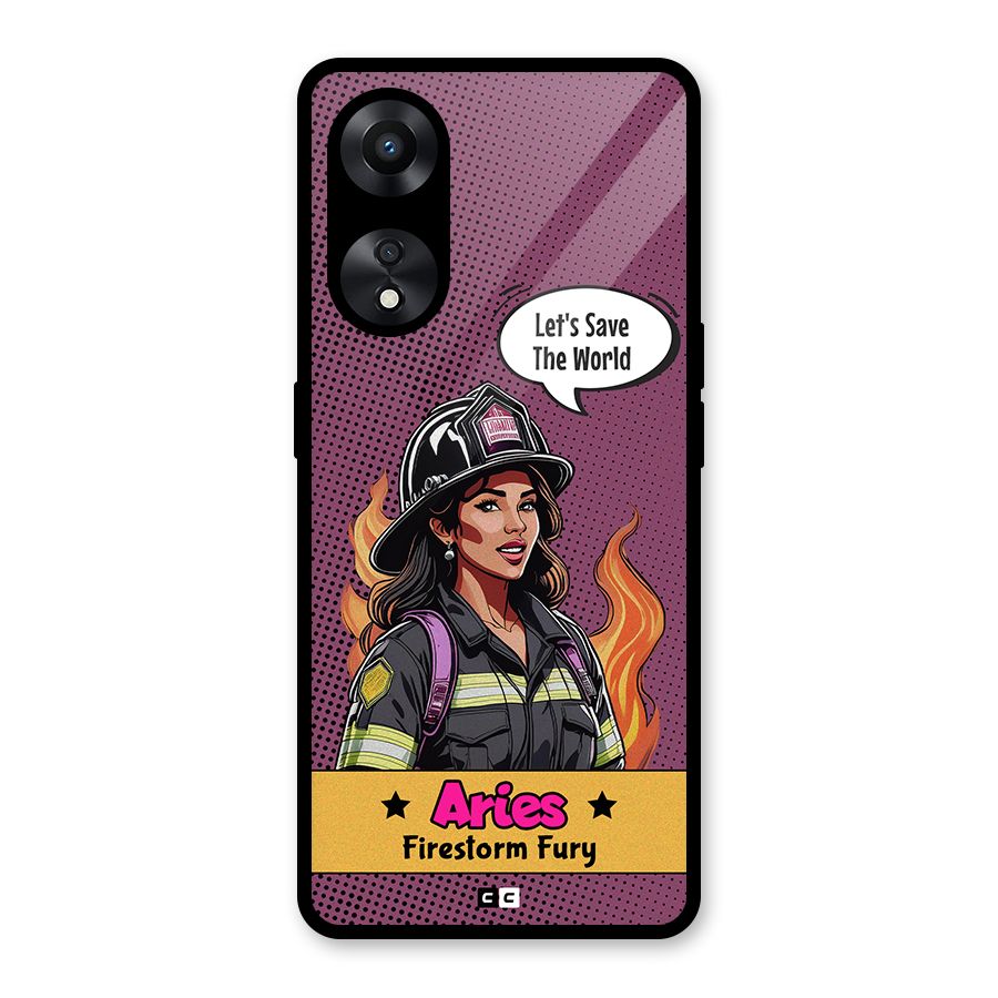 Aries Fury Glass Back Case for Oppo A78