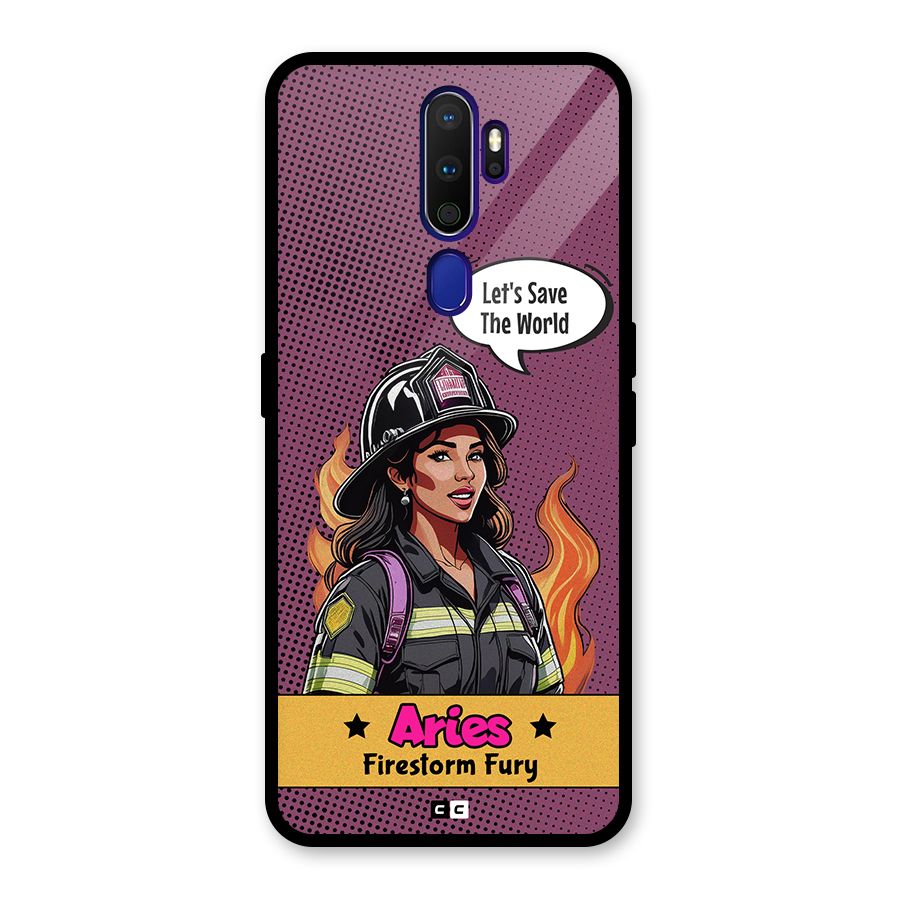 Aries Fury Glass Back Case for Oppo A9 (2020)