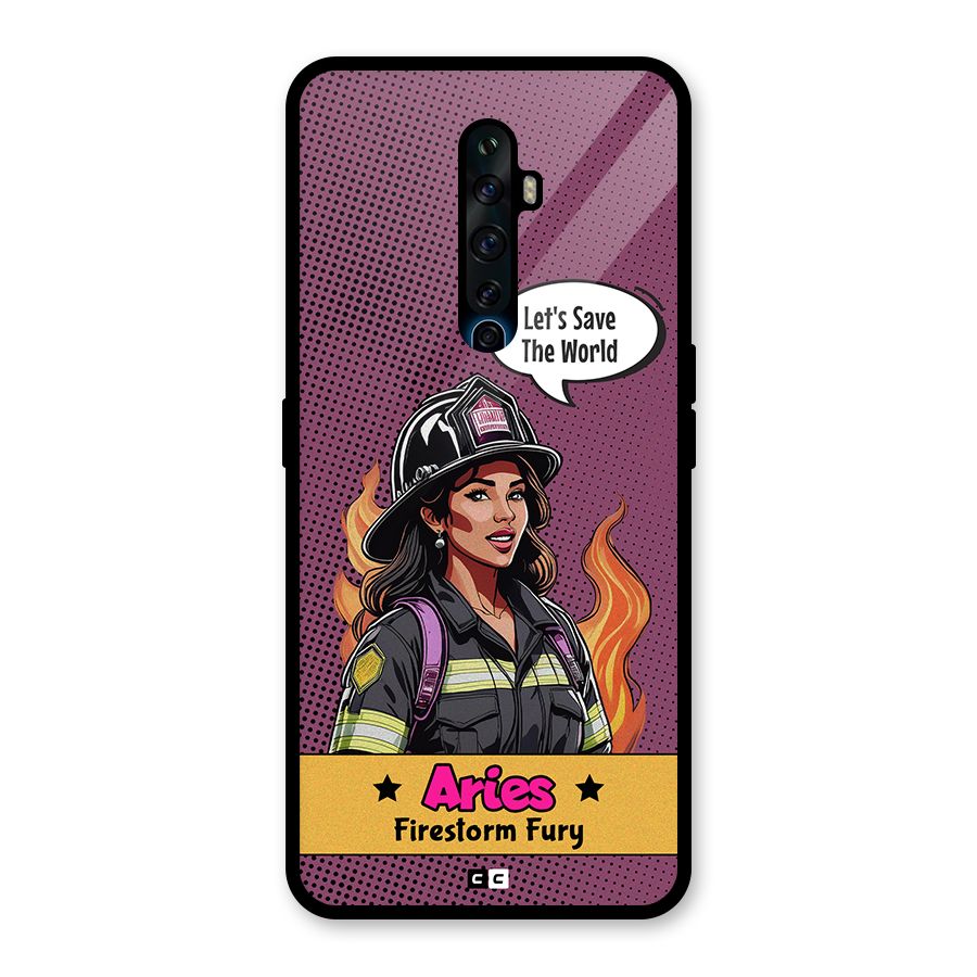 Aries Fury Glass Back Case for Oppo Reno2 Z