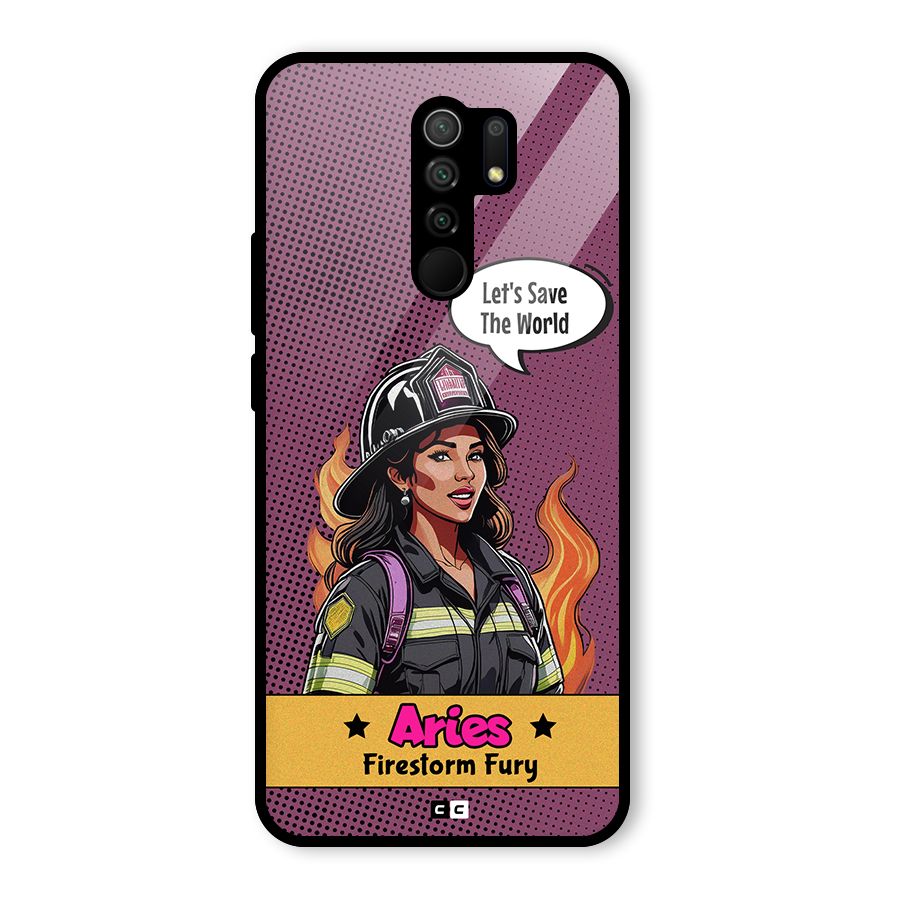 Aries Fury Glass Back Case for Poco M2