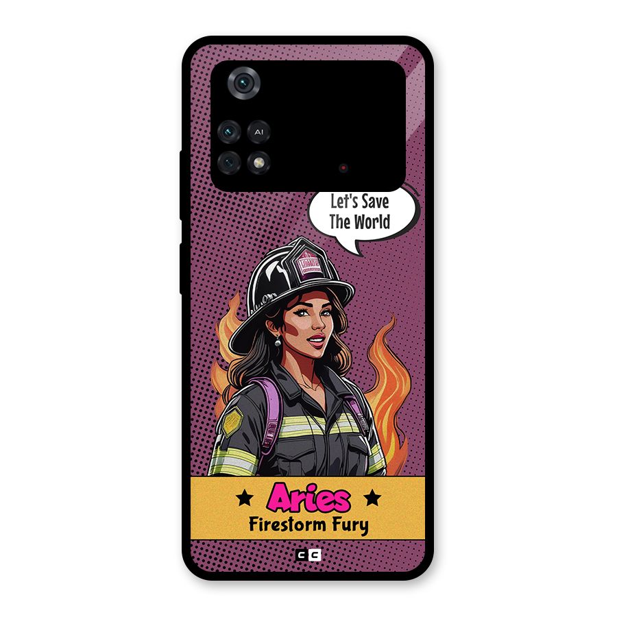 Aries Fury Glass Back Case for Poco M4 Pro 4G