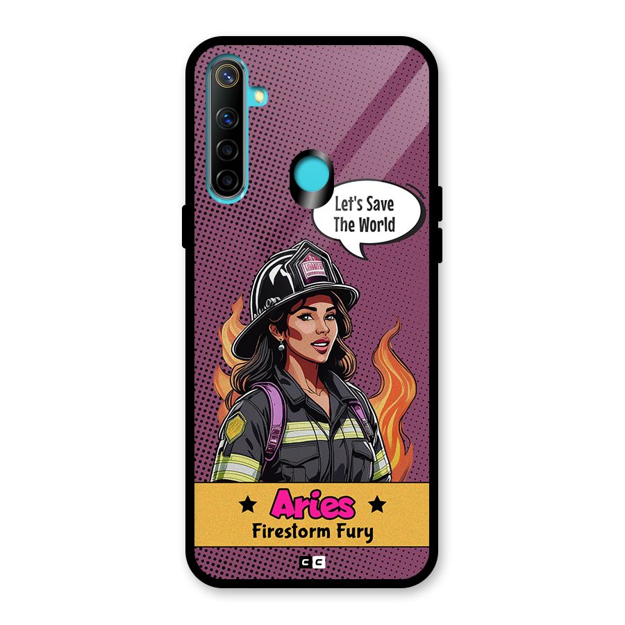 Aries Fury Glass Back Case for Realme 5