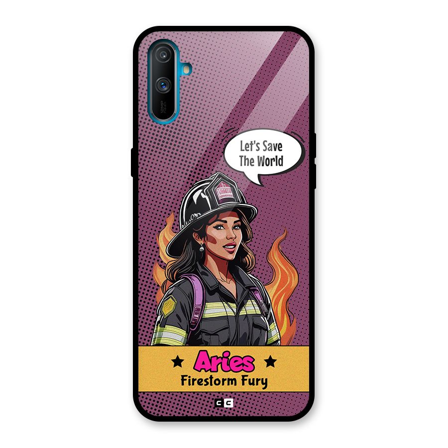 Aries Fury Glass Back Case for Realme C3