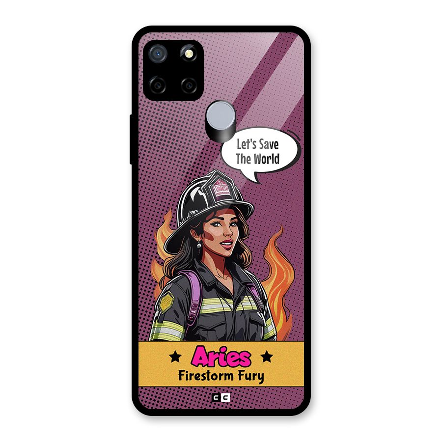 Aries Fury Glass Back Case for Realme Narzo 30A