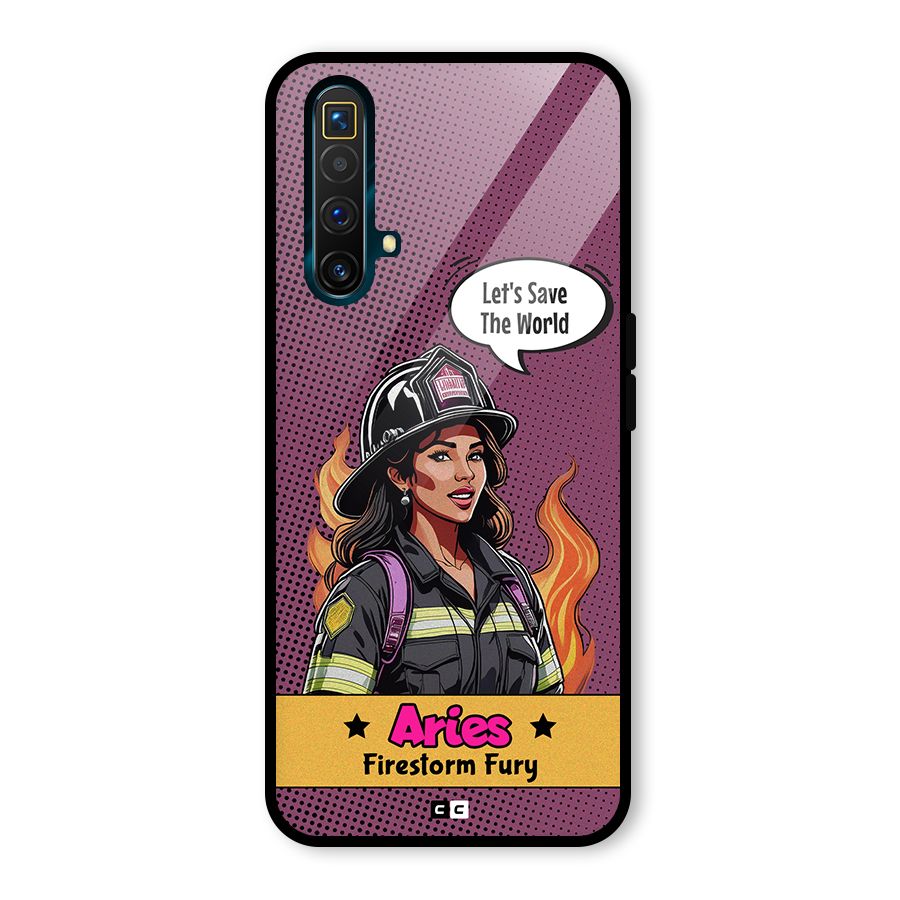 Aries Fury Glass Back Case for Realme X3