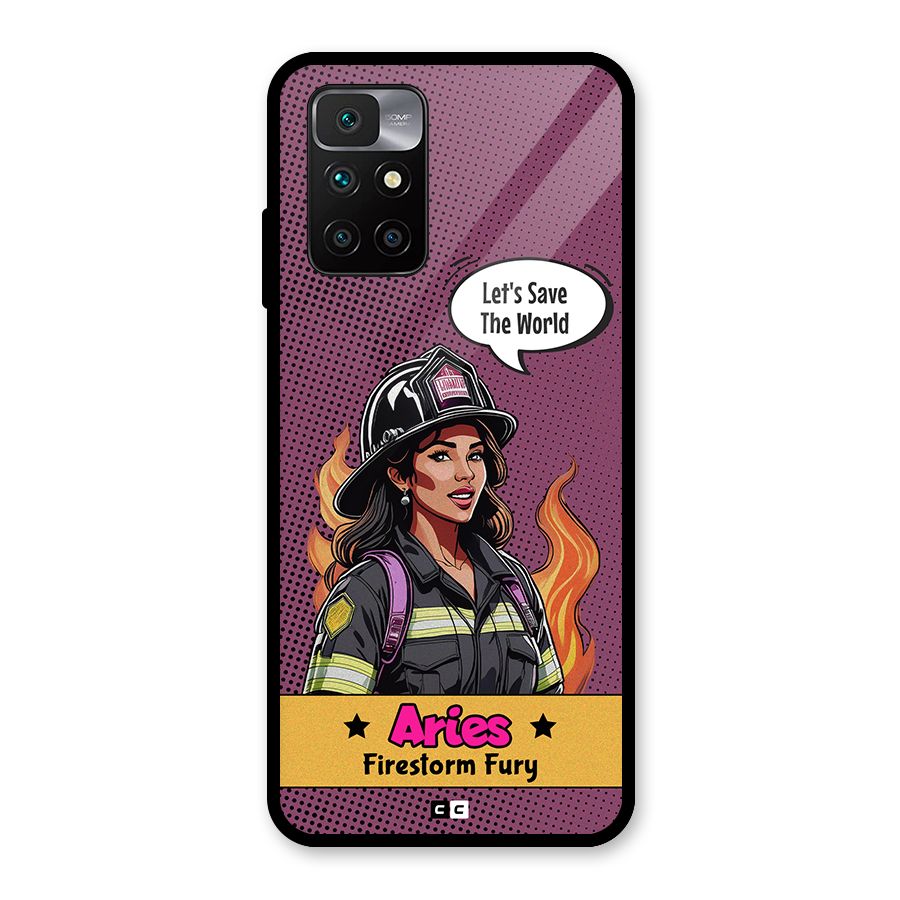 Aries Fury Glass Back Case for Redmi 10 Prime