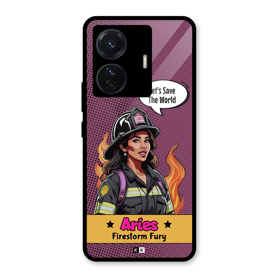 Aries Fury Glass Back Case for Vivo T1 Pro