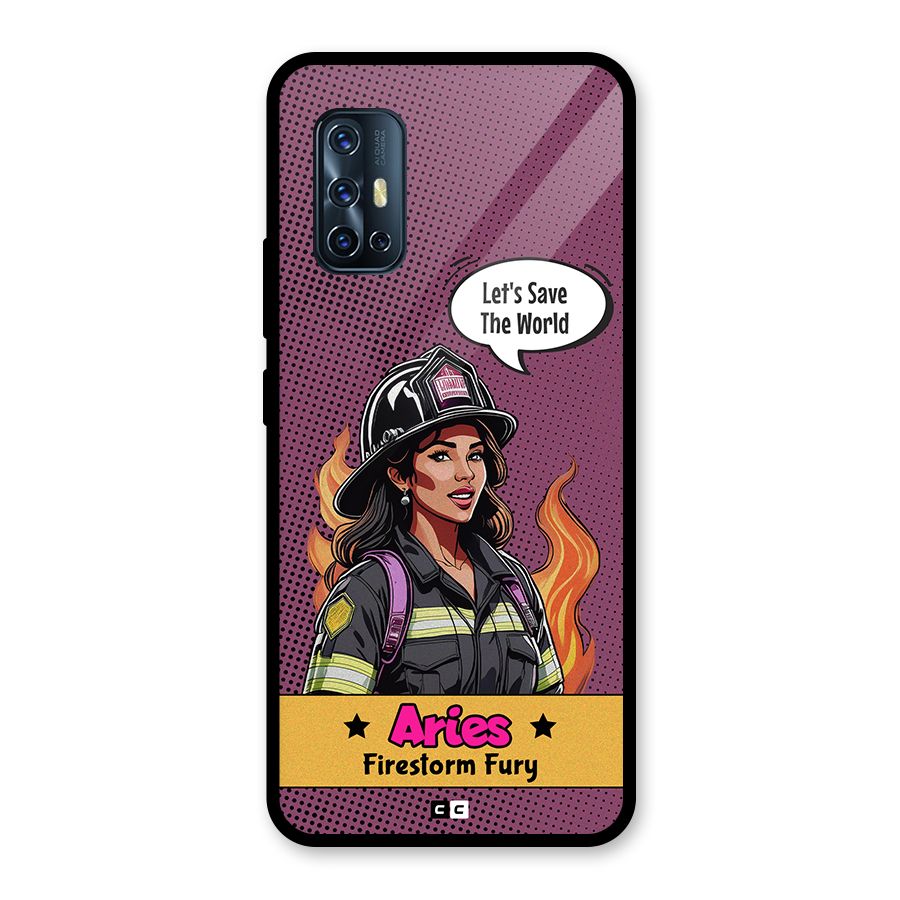 Aries Fury Glass Back Case for Vivo V17