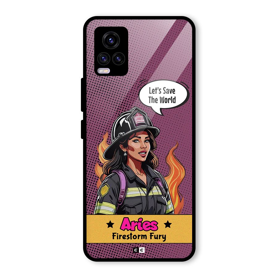 Aries Fury Glass Back Case for Vivo V20 2021