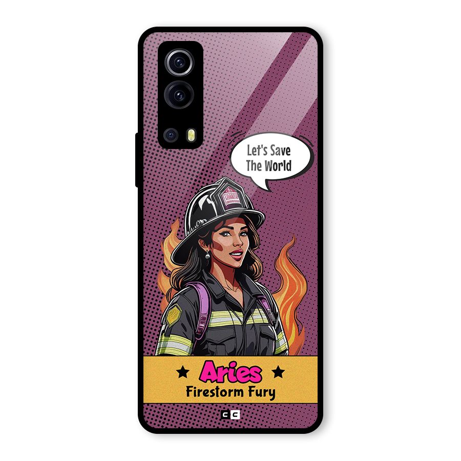 Aries Fury Glass Back Case for Vivo iQOO Z3