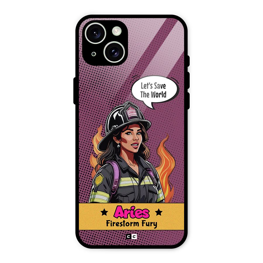 Aries Fury Glass Back Case for iPhone 15 Plus