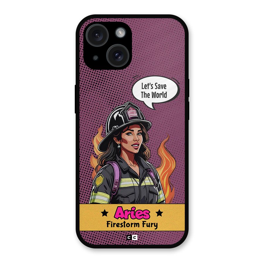 Aries Fury Metal Back Case for iPhone 15